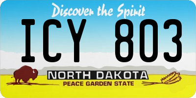 ND license plate ICY803
