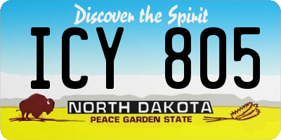 ND license plate ICY805
