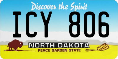 ND license plate ICY806