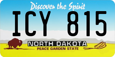 ND license plate ICY815