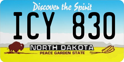 ND license plate ICY830