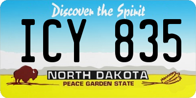 ND license plate ICY835