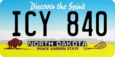 ND license plate ICY840