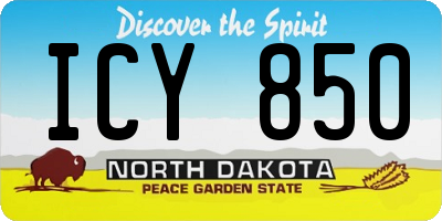 ND license plate ICY850