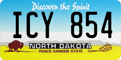 ND license plate ICY854
