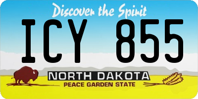 ND license plate ICY855