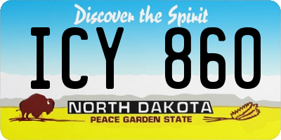 ND license plate ICY860