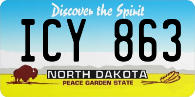 ND license plate ICY863