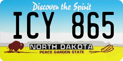 ND license plate ICY865