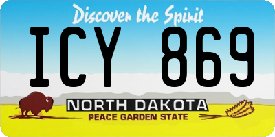 ND license plate ICY869