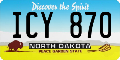 ND license plate ICY870