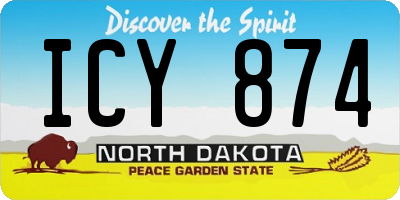 ND license plate ICY874