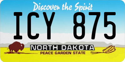 ND license plate ICY875