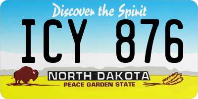 ND license plate ICY876