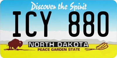 ND license plate ICY880