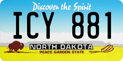 ND license plate ICY881