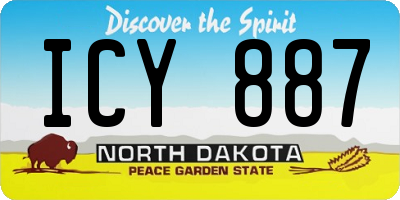 ND license plate ICY887