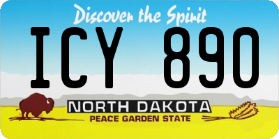 ND license plate ICY890