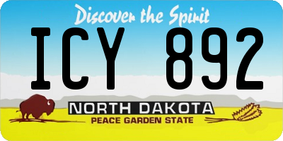 ND license plate ICY892