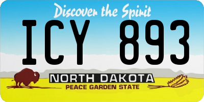 ND license plate ICY893