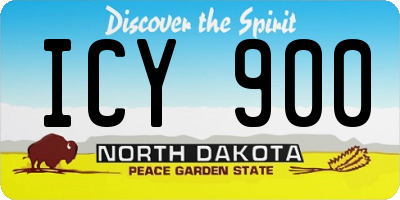 ND license plate ICY900