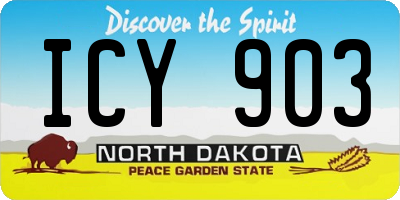 ND license plate ICY903
