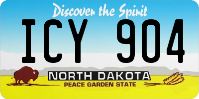 ND license plate ICY904