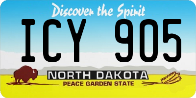 ND license plate ICY905