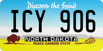 ND license plate ICY906
