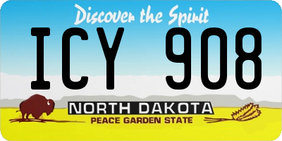 ND license plate ICY908