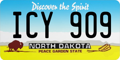ND license plate ICY909