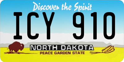 ND license plate ICY910