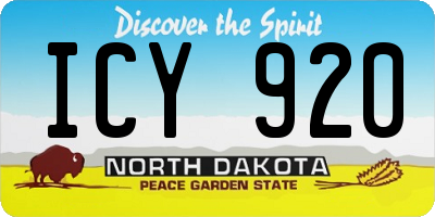 ND license plate ICY920