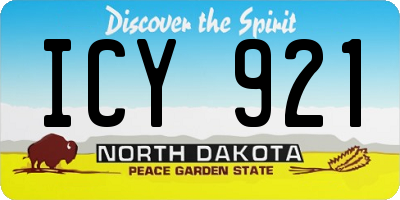 ND license plate ICY921