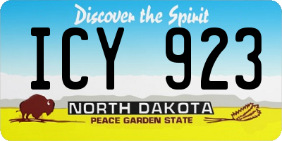 ND license plate ICY923