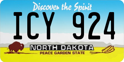 ND license plate ICY924