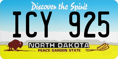 ND license plate ICY925