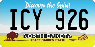 ND license plate ICY926