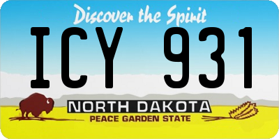 ND license plate ICY931