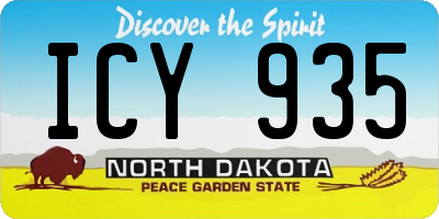ND license plate ICY935