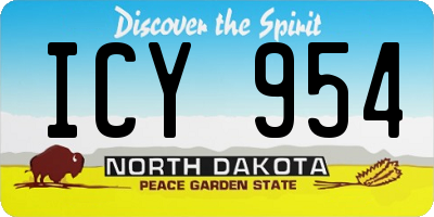 ND license plate ICY954