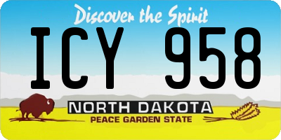 ND license plate ICY958