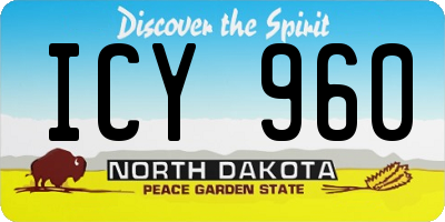 ND license plate ICY960