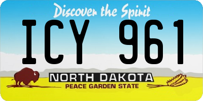ND license plate ICY961