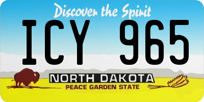 ND license plate ICY965