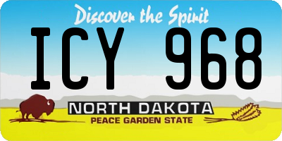 ND license plate ICY968