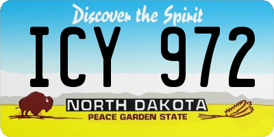 ND license plate ICY972