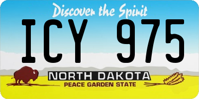 ND license plate ICY975