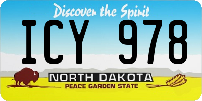 ND license plate ICY978
