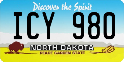 ND license plate ICY980